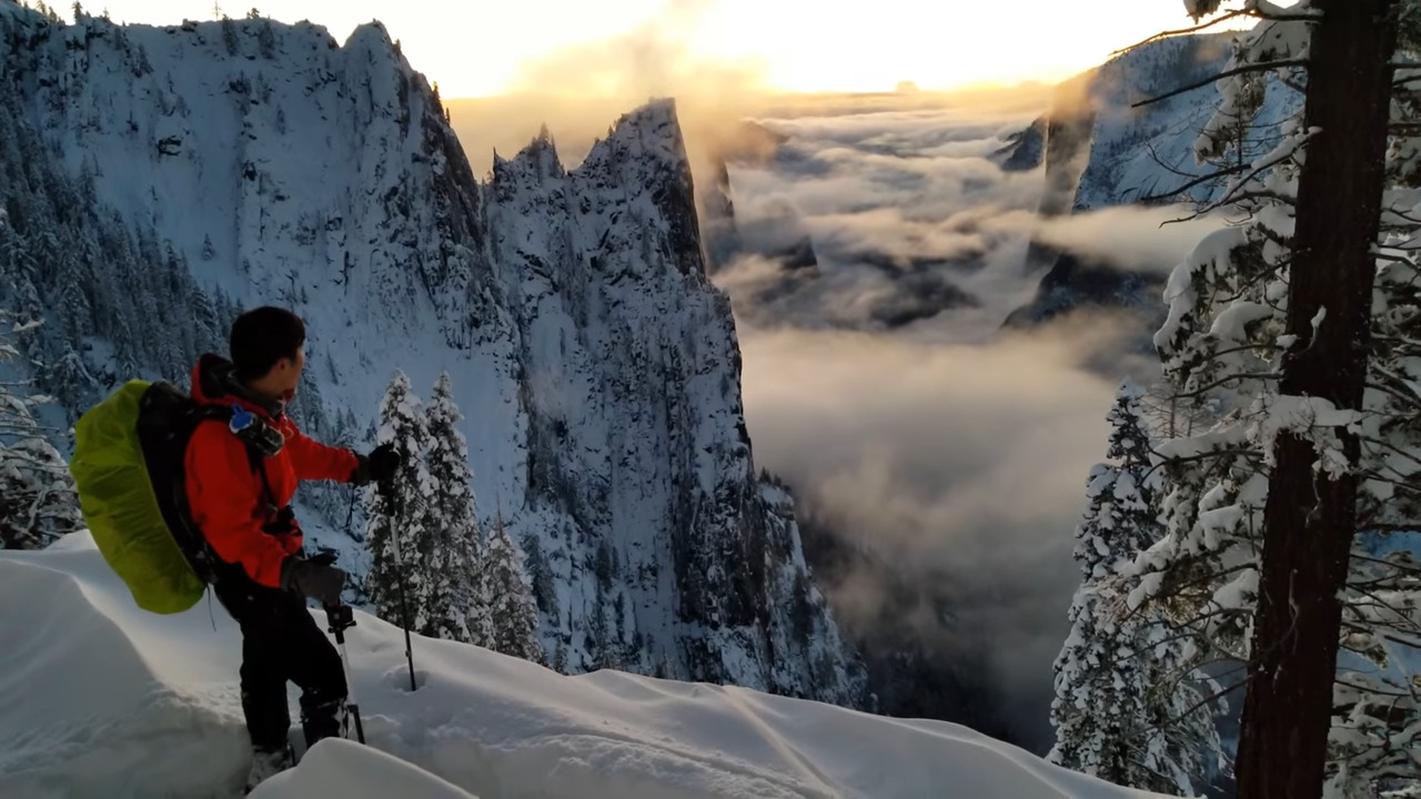 Image credit Yongsung Kim; see link below in the text Sunset view of Yosemite valley after fresh snow