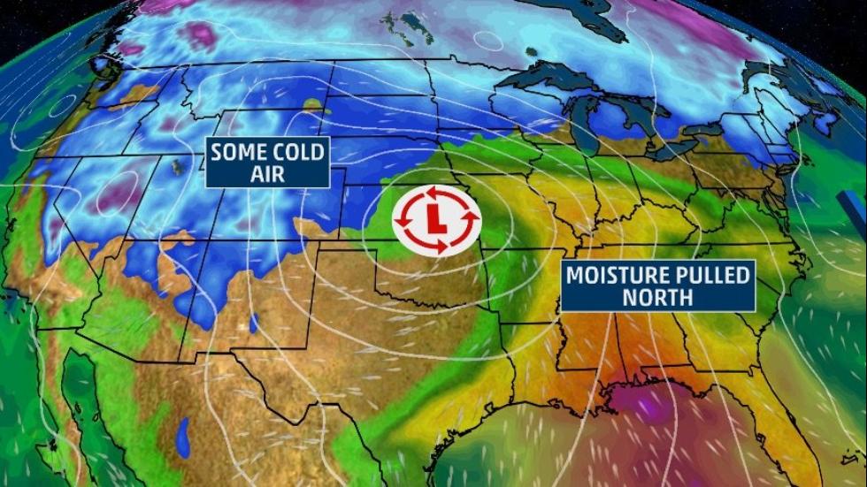 Colorful image of a national weather map